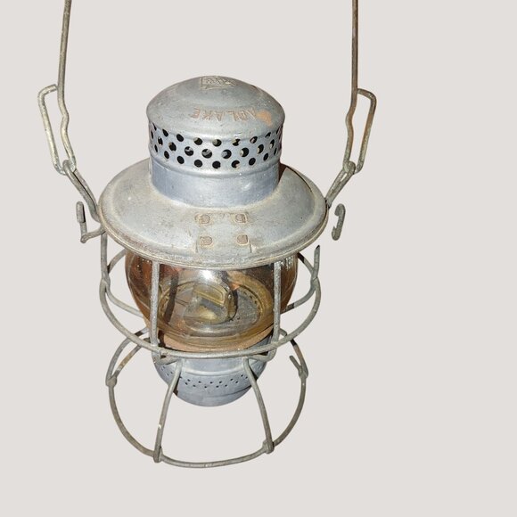 Adlake Kero Rail 257 Road Lantern Vintage USA Canada Clear Globe Metal Frame - Picture 15 of 16